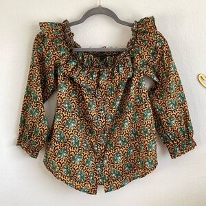 \J. Crew\ Ratti Elephant Off-Shoulder Top